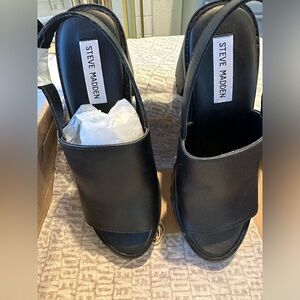 Steve Madden sunnyside Black Leat shoes